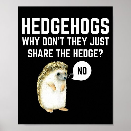 Hedgehogs Why Don't They Just Share The Hedge Funn Poster (Vorne)