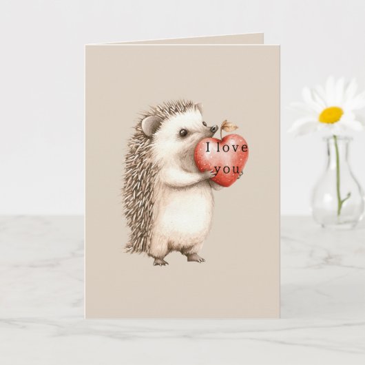 Hedgehogs with Heart Love Karte (Kleine Pflanze)