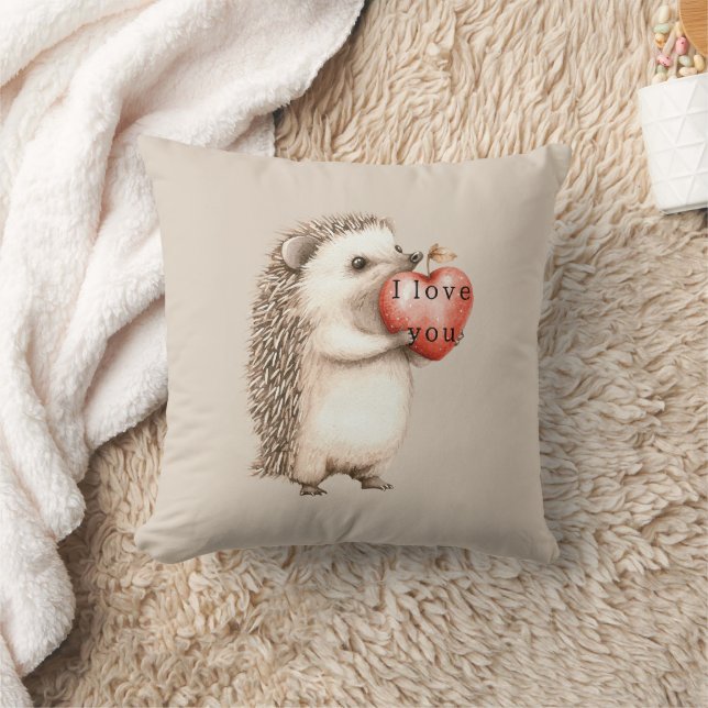 Hedgehogs with Heart Love Kissen (Decke)