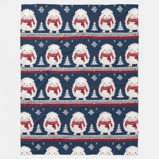 Hedgehogs with Scarves fleece blanket (Vorderseite)