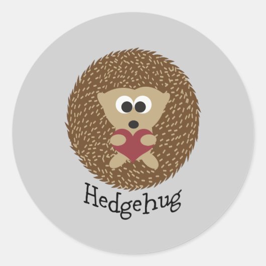 Hedgehug Igel Runder Aufkleber (Vorderseite)