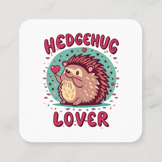 Hedgehug Lover Quadratische Visitenkarte (Rückseite)