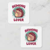 Hedgehug Lover Quadratische Visitenkarte (Vorne/Hinten)