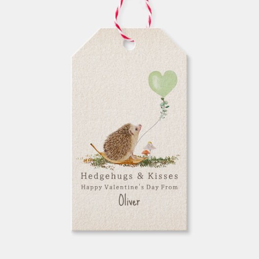 Hedgehugs & Kisses Igel Valentine Geschenkanhänger (Vorderseite)