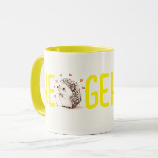 Hedgehugs! Niedlicher Igel Kaffee Tasse, Tee Tasse (Vorderseite Links)
