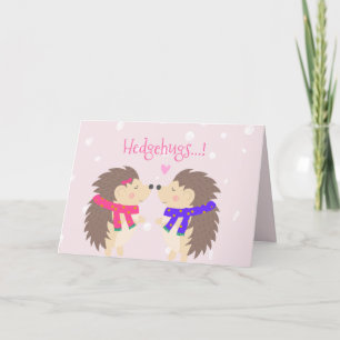 Hedgehugs! Niedlicher Igel Valentinstag Feiertagskarte