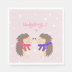 Hedgehugs! Niedlicher Igel Weihnachten Serviette