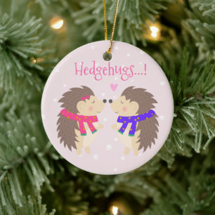 Hedgehugs! Niedliches Igels-Weihnachten Keramik Ornament