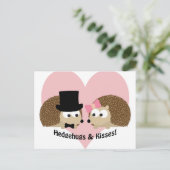 Hedgehugs und Kisses Igel Couple Postkarte (Stehend Vorderseite)