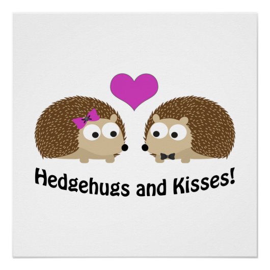 Hedgehugs und Kisses Igel Liebe Poster (Vorderseite)