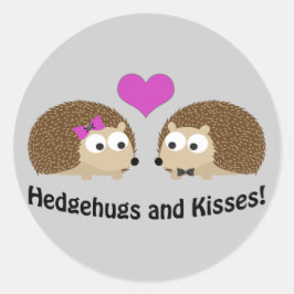 Hedgehugs und Kisses Igel Liebe Runder Aufkleber