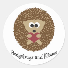 Hedgehugs und Kisses-Igel Runder Aufkleber