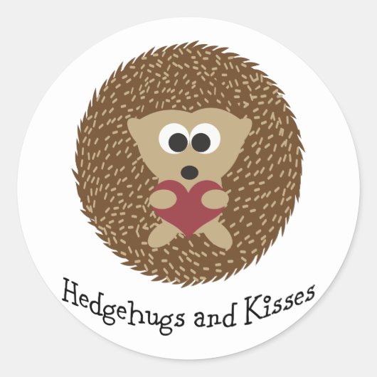 Hedgehugs und Kisses-Igel Runder Aufkleber (Vorderseite)