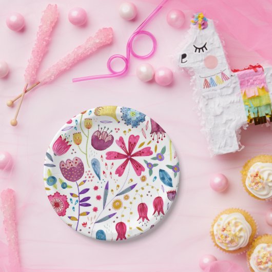 Hedgerow-Blume Wasserfarbpapier-Platte Pappteller (Party)