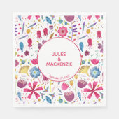 Hedgerow Wilde Blume Wasserfarbe Serviette (Vorderseite)