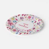 Hedgerow Wilde Blume Wasserfarbenhochzeit Pappteller (Schrägansicht)