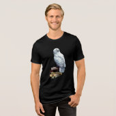 Hedwig auf Bücher Tri-Blend Shirt (Vorderseite voll)