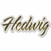 Hedwig black gold Lettering Aufkleber Sticker (Vorderseite)