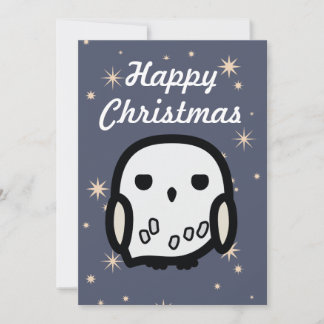 Hedwig Cartoon Character Art Christmas Card Feiertagskarte