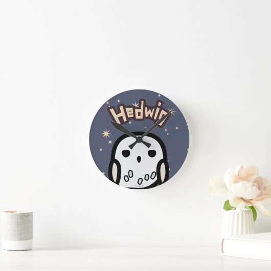 Hedwig-Cartoon-Charakter-Kunst Runde Wanduhr (Zuhause)