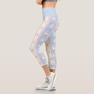 Hedwig Eulenpost-Streifenmuster Capri Leggings