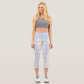 Hedwig-Eulenpost-Streifenmuster Capri Leggings (Vorderseite)