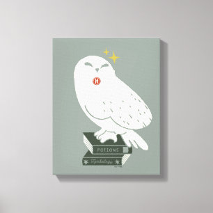 Hedwig mit Brief Skurrile Zeichnung Leinwanddruck