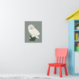 Hedwig mit Brief Skurrile Zeichnung Poster