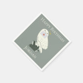 Hedwig mit Brief Skurrile Zeichnung Serviette (Ecke)