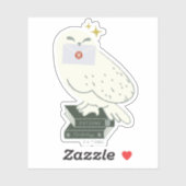 Hedwig mit Brief Whimsical-Zeichnung Aufkleber (Blatt)