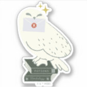 Hedwig mit Brief Whimsical-Zeichnung Aufkleber (Vorderseite)