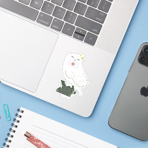 Hedwig mit Brief Whimsical-Zeichnung Aufkleber