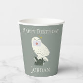 Hedwig mit Brief Whimsical-Zeichnung Pappbecher (Vorderseite)