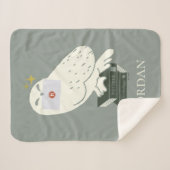 Hedwig mit Brief Whimsical-Zeichnung Sherpadecke (Vorderseite (Horizontal))