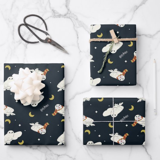 Hedwig Nachtmondmuster Geschenkpapier Set (Vorderseite)