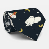 Hedwig Nachtmondmuster Krawatte (Gerollt)