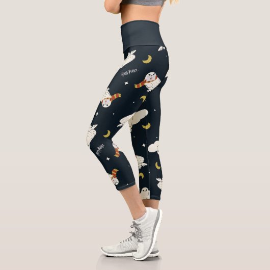 Hedwig Nighttime Moonlight Pattern Capri Leggings (Links)