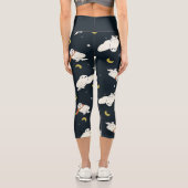 Hedwig Nighttime Moonlight Pattern Capri Leggings (Rückseite)