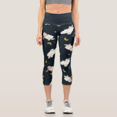 Hedwig Nighttime Moonlight Pattern Capri Leggings (Vorderseite)