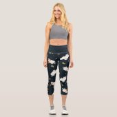 Hedwig Nighttime Moonlight Pattern Capri Leggings (Vorderseite)