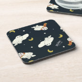 Hedwig Nighttime Moonlight Pattern Getränkeuntersetzer (Linke Seite)