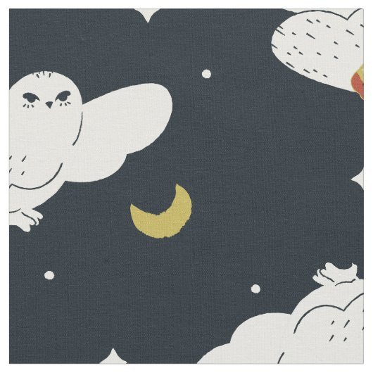 Hedwig Nighttime Moonlight Pattern Stoff (Nahaufnahme)