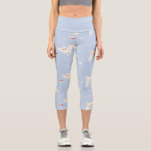 Hedwig Owl Post Letters and Books Pattern Capri Leggings (Vorderseite)