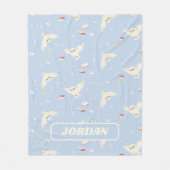 Hedwig Owl Post Letters and Books Pattern Fleecedecke (Vorderseite)