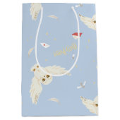 Hedwig Owl Post Letters and Books Pattern Mittlere Geschenktüte (Vorderseite)