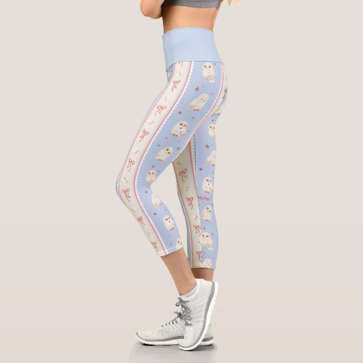 Hedwig Owl Post Stripe Pattern Capri Leggings (Links)