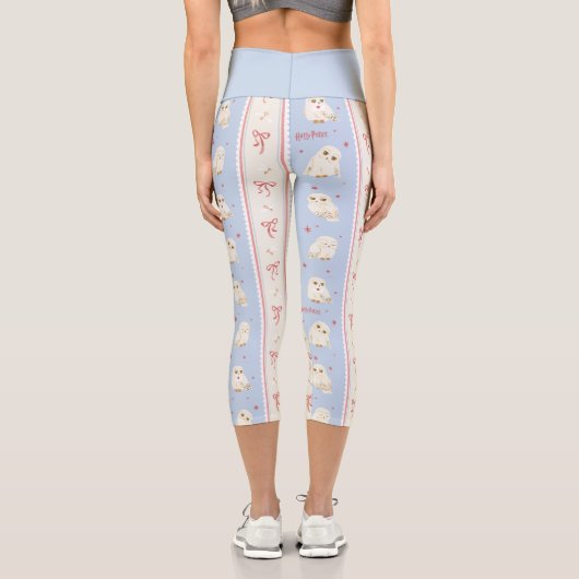 Hedwig Owl Post Stripe Pattern Capri Leggings (Rückseite)