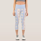 Hedwig Owl Post Stripe Pattern Capri Leggings (Vorderseite)