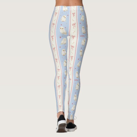 Hedwig Owl Post Stripe Pattern Leggings (Rückseite)