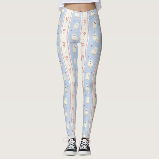 Hedwig Owl Post Stripe Pattern Leggings (Vorderseite)